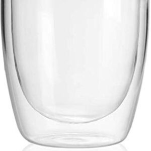 Circleware Thermax Double Wall Insulated Drinking Glasses, Set of 2, Glassware Beverage Set, Home Kitchen Entertainment Ice Tea Cups for Water, Juice, Milk, Beer, Farmhouse Decor, 11.5 oz, Clear