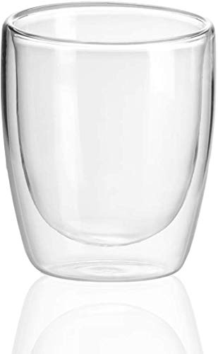 Circleware Thermax Double Wall Insulated Drinking Glasses, Set of 2, Glassware Beverage Set, Home Kitchen Entertainment Ice Tea Cups for Water, Juice, Milk, Beer, Farmhouse Decor, 11.5 oz, Clear