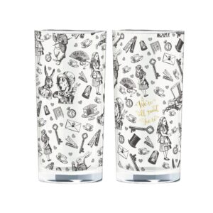 v&a alice in wonderland highball glasses in gift box, glass, 330 ml - (set of 2)