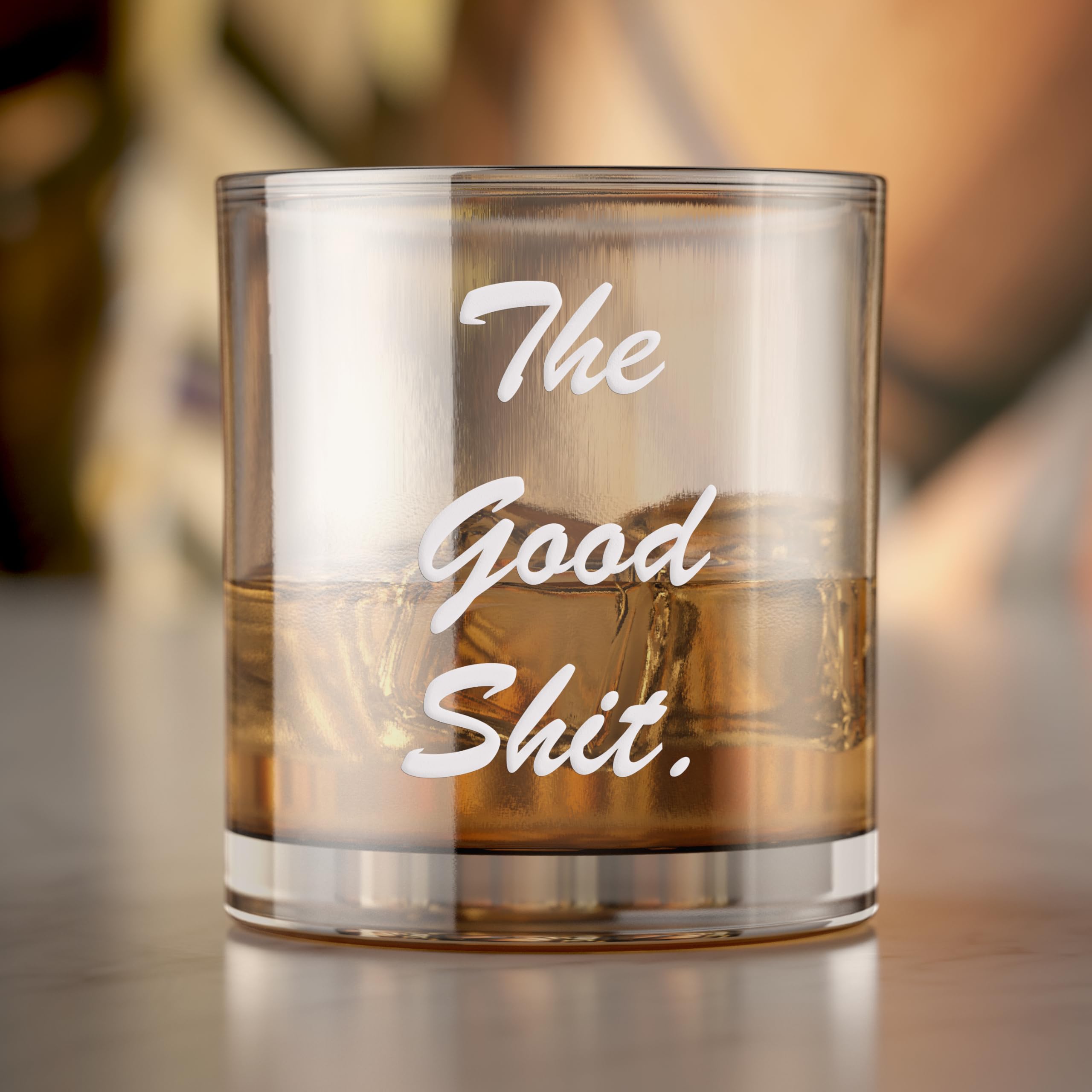 The Good Shit Round Rocks Glass - Funny Glass, Whiskey Glass, Fun Gift, Joke Glass, Coworker Gift, Brother Gift