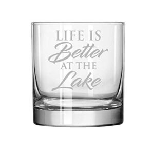 mip brand 11 oz rocks whiskey highball glass life is better by the lake