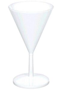 reusable party friendly mini martini glasses tableware, white, plastic , 2oz., pack of 20