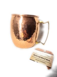 hammered copper moscow mule mug handmade of 100% pure copper, brass handle hammered moscow mule mug/cup 16 ounce,set of-2, by cgp