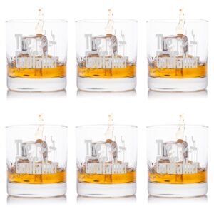 the godfather etched whiskey glass set - with logo & 6 unique quotes - officially licensed, premium quality, handcrafted glassware, 11 oz. a perfect collectible rocks glass set