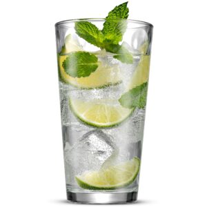 Lumientti Highball Glasses Set of 10-17oz | Durable & Attractive Highball Drinking Glasses With Heavy Base- Lead-Free Tall Bar Glass Set for Water, Juice, Wine, Beer & Cocktail - Dishwasher Safe