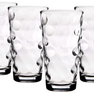 Lumientti Highball Glasses Set of 10-17oz | Durable & Attractive Highball Drinking Glasses With Heavy Base- Lead-Free Tall Bar Glass Set for Water, Juice, Wine, Beer & Cocktail - Dishwasher Safe