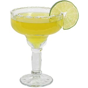 margarita glass yucatan style set of 2-13.5oz uniquely shaped, thick stems, an elegant appeal! their bold sombrero-inspired shape takes you south-of-the-border. sturdy glasses are a classic choice 2