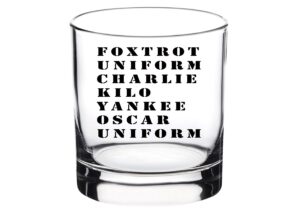 rogue river tactical funny foxtrot you acronym old fashioned whiskey glass gag gift for military veteran active duty