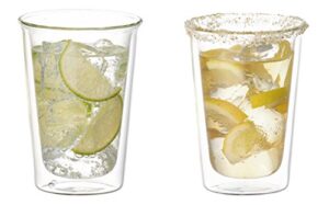 set of 2 double walled cocktail glasses - kinto cast - 290 ml (9.81 fl. oz.) (japan import)
