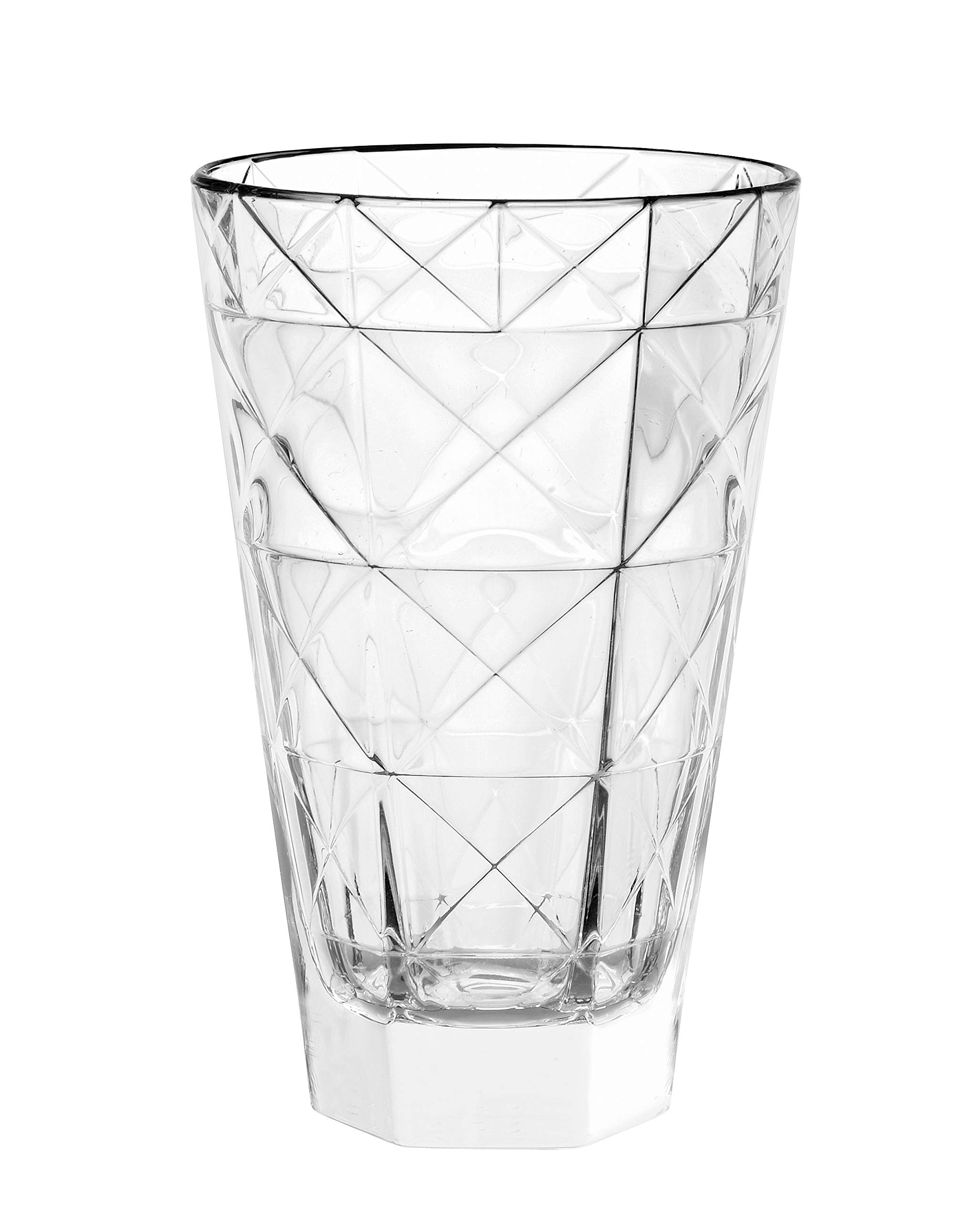 Barski - European - Glass - Hiball Tumbler - Artistically Designed - 14.5 oz. - Set of 6 Highball Glasses - Made in Europe