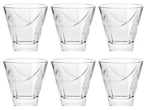 barski - european glass - double old fashioned tumbler glasses - uniquely designed - set of 6-11.5oz. - made in europe