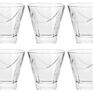 Barski - European Glass - Double Old Fashioned Tumbler Glasses - Uniquely Designed - Set of 6-11.5oz. - Made in Europe