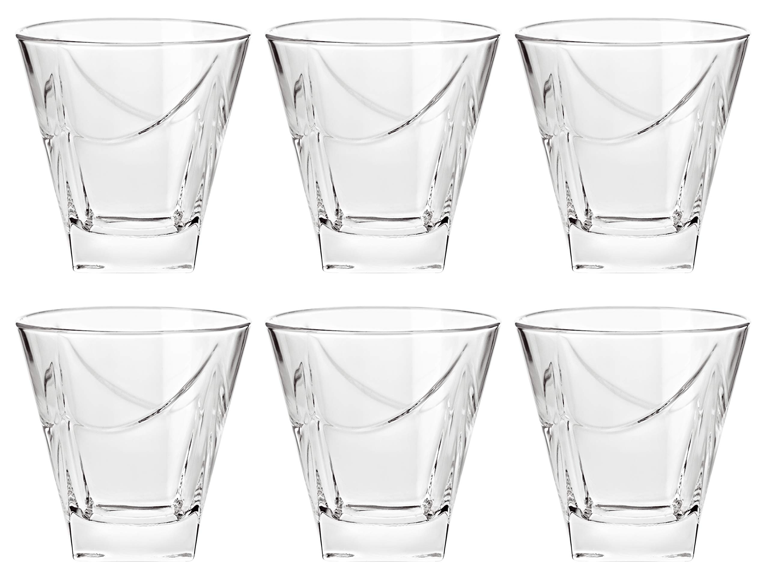 Barski - European Glass - Double Old Fashioned Tumbler Glasses - Uniquely Designed - Set of 6-11.5oz. - Made in Europe