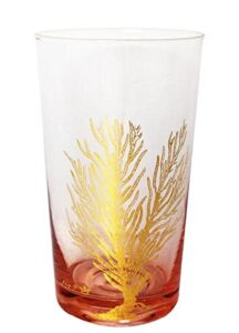 kiss that frog oceanic nautical theme highball glass (coral)