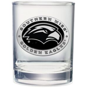 heritage pewter southern miss double old fashion | double rocks glass 14 oz for liquor | expertly crafted pewter glass