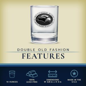 Heritage Pewter Southern Miss Double Old Fashion | Double Rocks Glass 14 OZ for Liquor | Expertly Crafted Pewter Glass