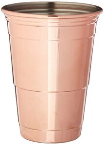 silver one stainless steel copper finish tumbler shape cocktail moscow mule mug, 20 oz., two pack