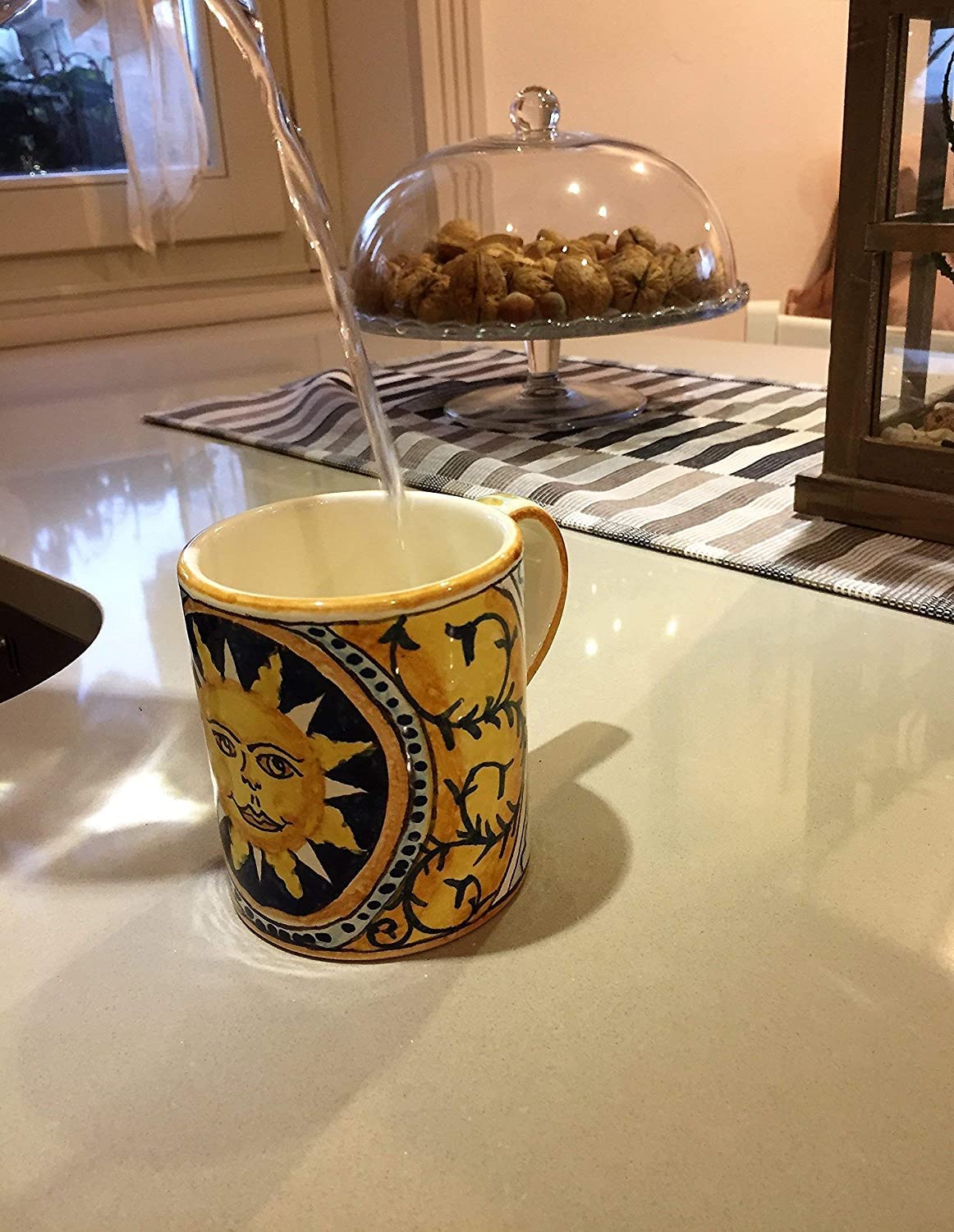 CERAMICHE D'ARTE PARRINI - Italian Ceramic Art Pottery Mug Cup Decorated Sun Hand Painted Made in ITALY Tuscan