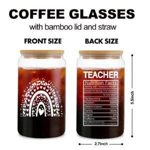 pinvgsbu Teacher Appreciation Gifts Teacher Gifts for Women Teacher Birthday Gifts Best Teacher Gifts Back to School Gifts Cool Gifts for Teachers Drinking Glasses Mugs Can Glass 16 OZ