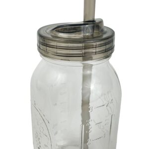 1 Ball Glass Mason Drinking Quart Jar with One Piece Sip Lid and Straw (32oz) Regular Mouth By Bear Hand 3 Piece Set 32 R/ Straw 32 R/ Straw