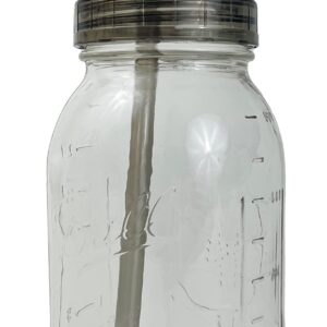 1 Ball Glass Mason Drinking Quart Jar with One Piece Sip Lid and Straw (32oz) Regular Mouth By Bear Hand 3 Piece Set 32 R/ Straw 32 R/ Straw