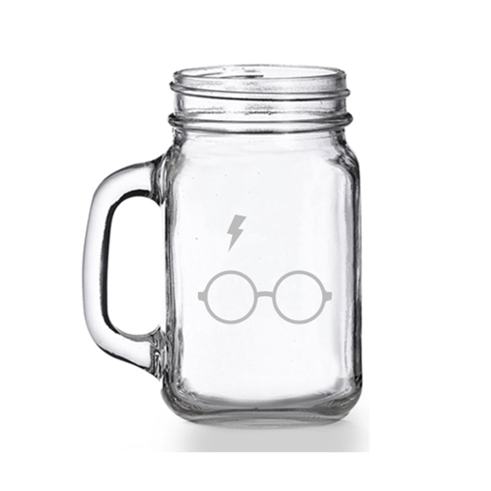 Harry Potter Lightning Glass Mason Jar Mug