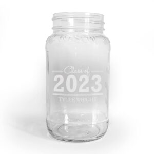 giftsforyounow engraved graduation large personalized mason jar for drinking, 26oz.