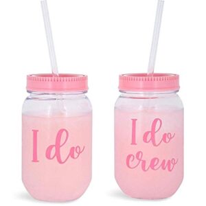 i do crew plastic mason jar for bachelorette party and bridal shower (11+1) glass