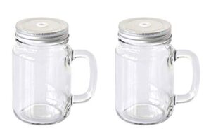 mason blank sublimation transparent clear glass jar mugs 430ml with glass handles and straw drinking heat dye transfer 2 pieces