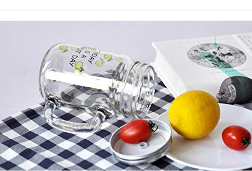 Mason Blank Sublimation transparent clear glass Jar Mugs 430ml with glass handles and straw drinking heat dye transfer 2 pieces