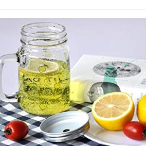 Mason Blank Sublimation transparent clear glass Jar Mugs 430ml with glass handles and straw drinking heat dye transfer 2 pieces