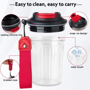 KETIEE Sports Water Bottle-15oz Travel Bottle Tritan BPA Free with Portable Sip & Straw Lid -Clear Leak Proof Gym Bottle Reusable Iced Coffee Mug On the Go for Women Men (Black)