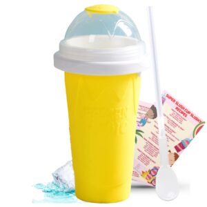 slushy cup drink maker,homemade slushie cup maker quick frozen smoothies,milkshake maker,freeze the cups and get insta magic slushy drink no need slushie machine,cool cup. (yellow)