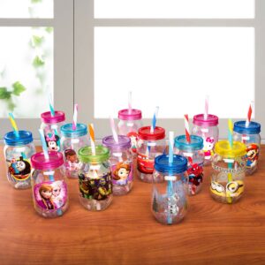 Zak Designs Mason Jar Screw-on Lid and Straw Tumbler, 1 Count (Pack of 1), Multicolored