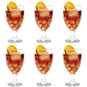 vikko classic goblet party glasses, iced tea glasses 20 ounce, set of 6 goblets, water glasses, dishwasher safe durable glassware