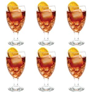 Vikko Classic Goblet Party Glasses, Iced Tea Glasses 20 Ounce, Set of 6 Goblets, Water Glasses, Dishwasher Safe Durable Glassware