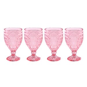 fitz and floyd trestle goblet, 4 count (pack of 1), blush