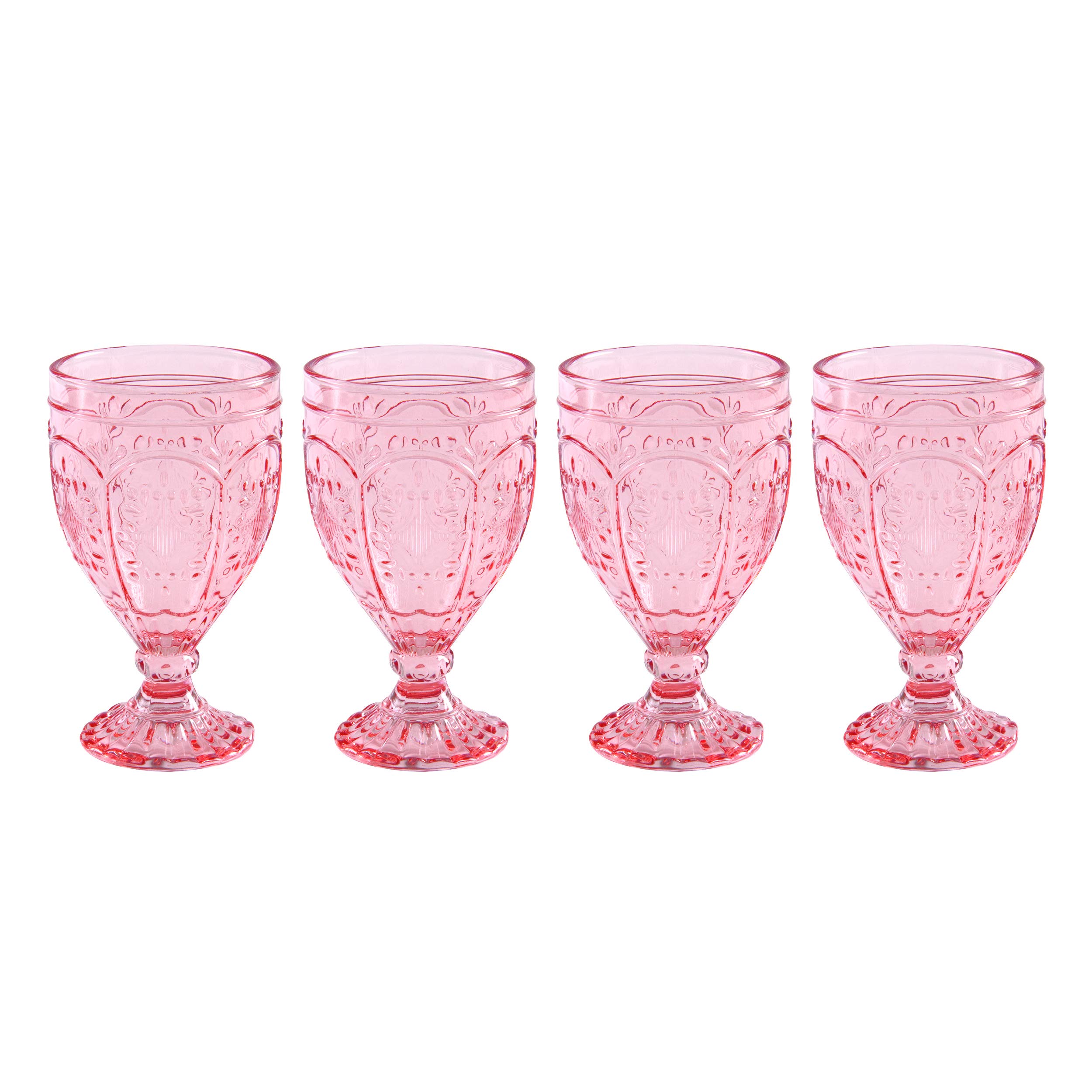 Fitz and Floyd Trestle Goblet, 4 Count (Pack of 1), Blush