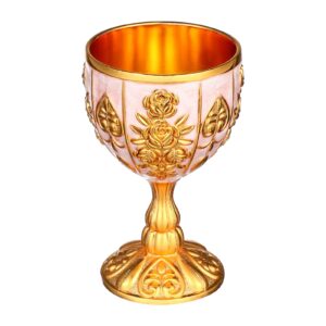 fomiyes royal chalice cup vintage goblet cup wine liqueur cup shot glass unbreakable cocktail cup worship buddha and god of wealth champagne goblet cup for party