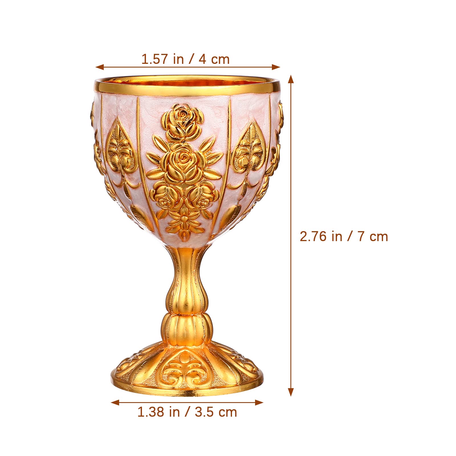 FOMIYES Royal Chalice Cup Vintage Goblet Cup Wine Liqueur Cup Shot Glass Unbreakable Cocktail Cup Worship Buddha and God of Wealth Champagne Goblet Cup for Party