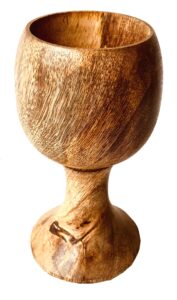 aladean wooden goblet cup 6" - handmade wood vintage chalice wine drinking goblet cup gift 5oz wood cup for congregations, wedding anniversary party christmas eucharist, kiddush cup (1pc)