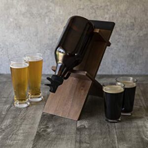 LEGACY - a Picnic Time Brand Stand with 64oz Glass Growler Beer Accessories, One Size, Acacia Wood