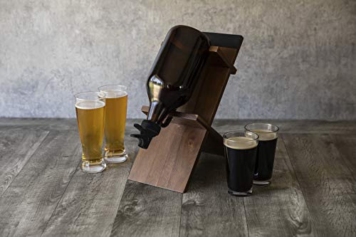 LEGACY - a Picnic Time Brand Stand with 64oz Glass Growler Beer Accessories, One Size, Acacia Wood