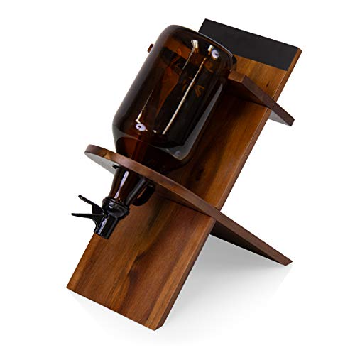 LEGACY - a Picnic Time Brand Stand with 64oz Glass Growler Beer Accessories, One Size, Acacia Wood