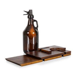 LEGACY - a Picnic Time Brand Stand with 64oz Glass Growler Beer Accessories, One Size, Acacia Wood