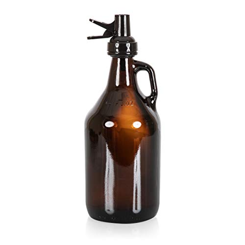 LEGACY - a Picnic Time Brand Stand with 64oz Glass Growler Beer Accessories, One Size, Acacia Wood