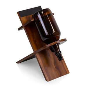 LEGACY - a Picnic Time Brand Stand with 64oz Glass Growler Beer Accessories, One Size, Acacia Wood