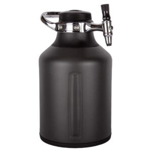 growlerwerks ukeg go carbonated growler beer gift and craft beverage dispenser for beer, soda, cider, kombucha and cocktails, amazing gift for beer lovers,128 oz, tungsten