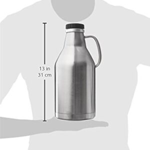 64oz Vacuum Insulated Double Walled Stainless Steel Growler wit...