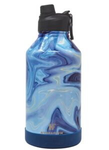 hydraflow 64-ounce double wall stainless steel growler bottle with 2-in-1 lid
